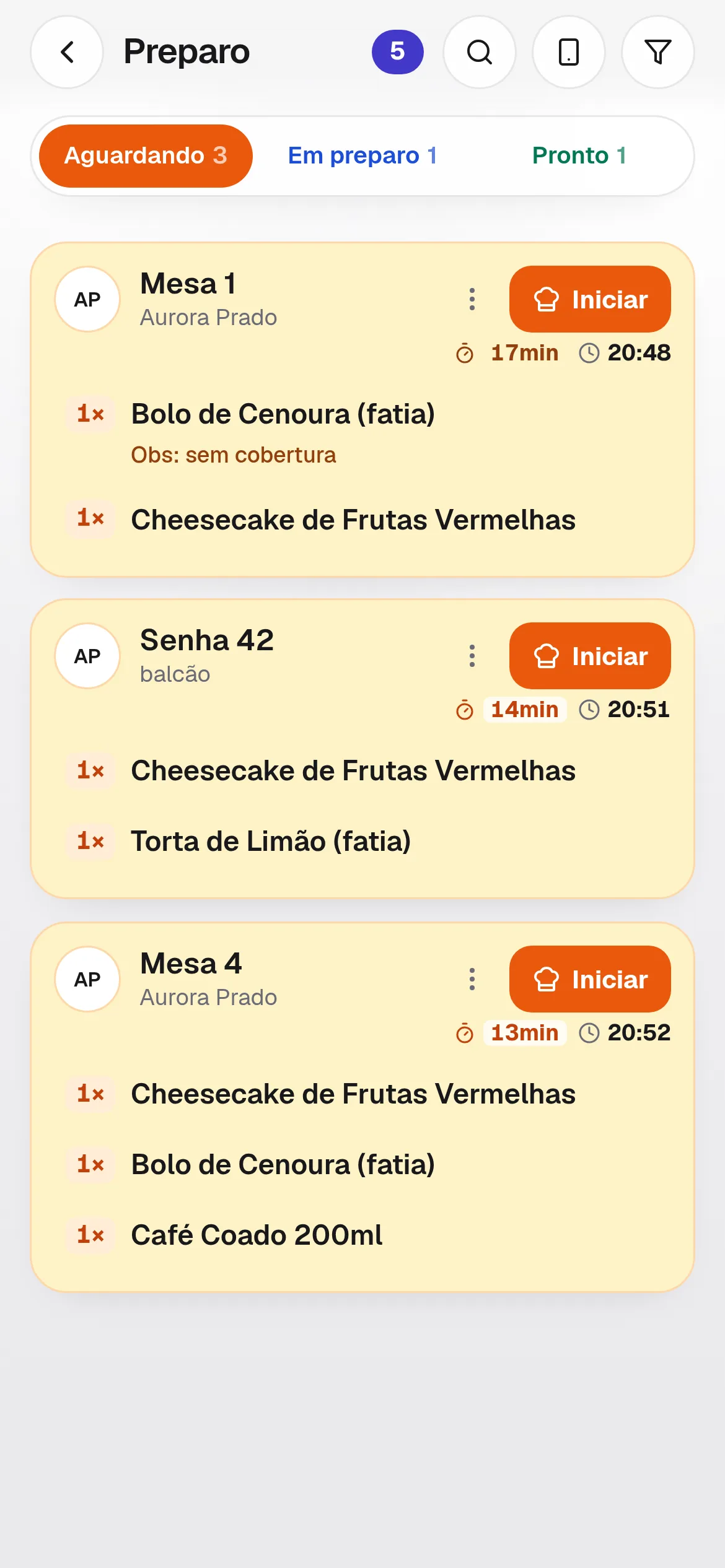 A fila da cozinha